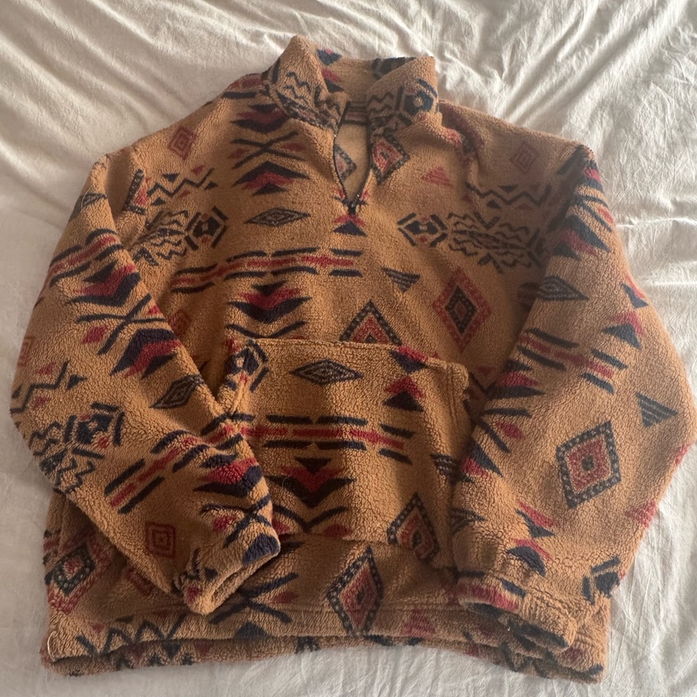 Men's Tan aztec Patterned Sweater